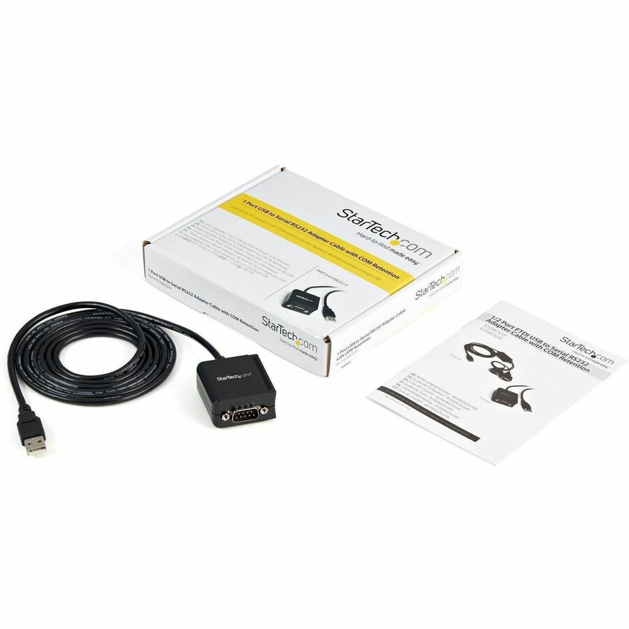 StarTech.com 1 Port FTDI USB to Serial RS232 Adapter Cable with COM Retention StarTech.com 1 Port FTDI USB to Serial RS232 Adapter Cable with COM Retention